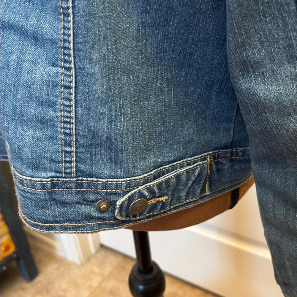 Baccini Cropped‎ Blue Denim Jean Jacket Size L